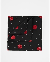 Asos Brand Pocket Square With Polka Dot Floral