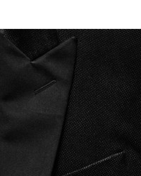 Richard James Black Hyde Slim Fit Pin Dot Cotton Velvet Tuxedo Jacket