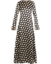 Calvin Klein Collection Koko Polka Dot Satin Maxi Dress