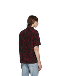 Saint Laurent Black And Red Polka Dot Short Sleeve Shirt
