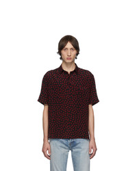 Saint Laurent Black And Red Polka Dot Short Sleeve Shirt