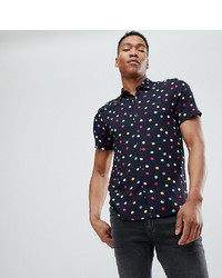 Reclaimed Vintage Inspired Shirt With Coloured Polka Dots In Short Sleeve