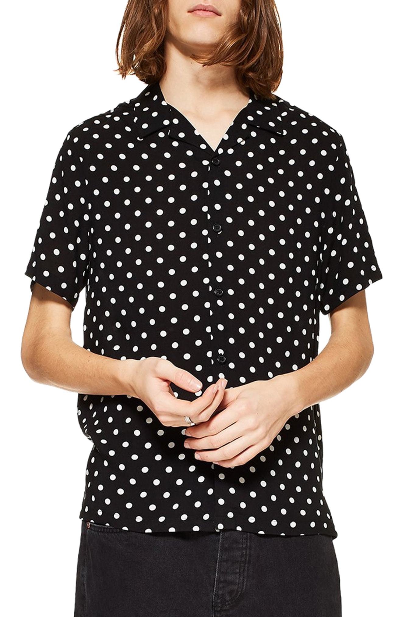 Topman Polka Dot Camp Shirt, $65 | Nordstrom | Lookastic