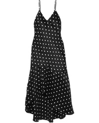 Black Polka Dot Silk Cami Dress