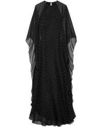 Michelle Mason Polka Dot Silk Chiffon Gown