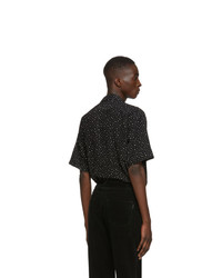 Saint Laurent Black V Neck Short Sleeve Shirt