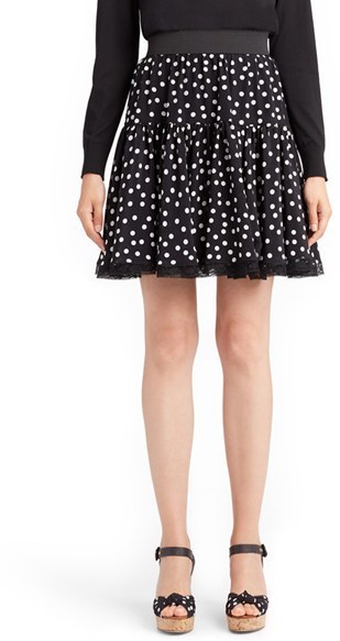 Dolce & Gabbana Dolcegabbana Polka Dot Silk Skirt, $895 | Nordstrom |  Lookastic