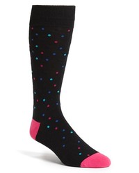 Calibrate Polka Dot Crew Socks Black Pink One Size