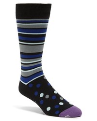 Paul Smith Stripe And Dot Pattern Socks B Black 0