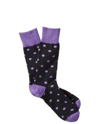 Wiesner Merona 1pk Dress Socks Blackpurple Polka Dots