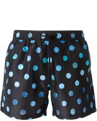 Black Polka Dot Swim Shorts