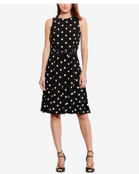 Lauren Ralph Lauren Polka Dot Print Jersey Dress