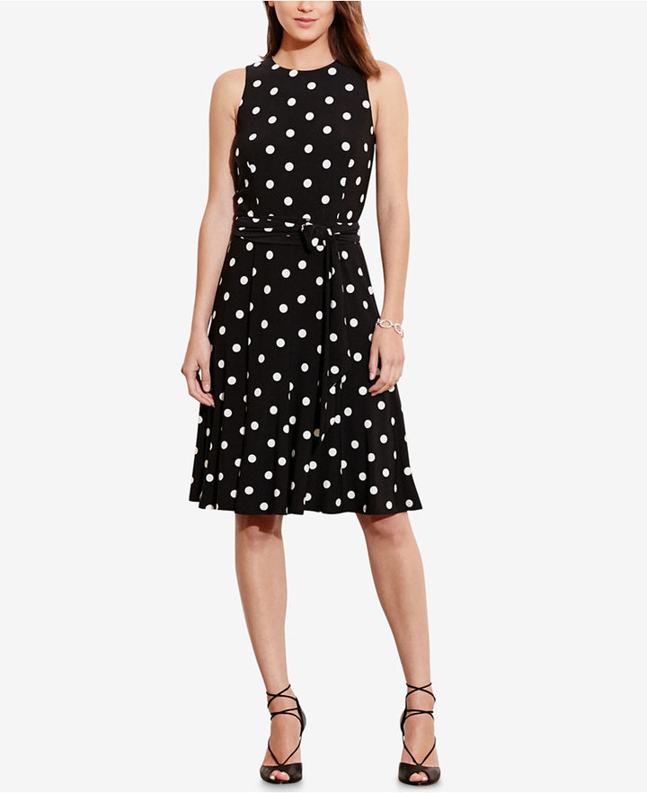 ralph lauren black and white polka dot dress