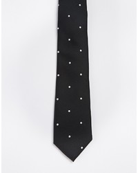 Asos Brand Tie With Spaced Out Polka Dot