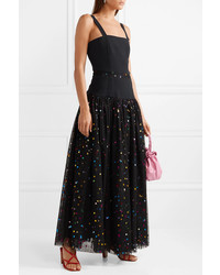 Staud Scarla Cady And Metallic Polka Dot Tulle Gown