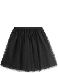 Black Polka Dot Tulle Mini Skirt