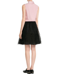 RED Valentino Red Valentino Full Skirt With Dotted Tulle Overlay