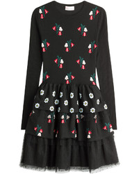 Black Polka Dot Wool Dress