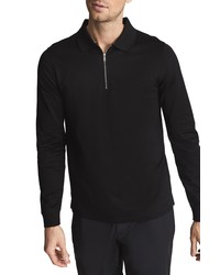 Reiss Ashdown Long Sleeve Polo Shirt In Black At Nordstrom