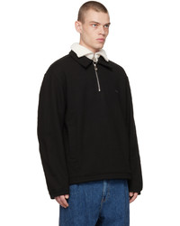 Solid Homme Black Half Zip Sweatshirt