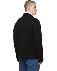 Solid Homme Black Half Zip Sweatshirt