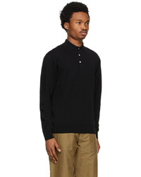 Beams Plus Black Knit 12g Long Sleeve Polo