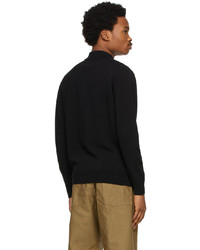 Beams Plus Black Knit 12g Long Sleeve Polo