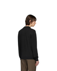 Lemaire Black Knit Long Sleeve Polo