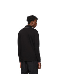Moncler Black Logo Long Sleeve Polo