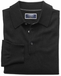 Charles Tyrwhitt Black Merino Wool Polo Neck Sweater Size Large By
