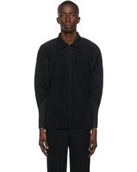 Homme Plissé Issey Miyake Black October Half Zip Polo