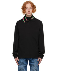 Y/Project Black Three Neck Long Sleeve Polo