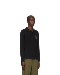 LHomme Rouge Black Togetherness Long Sleeve Polo