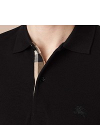 Burberry Check Placket Long Sleeve Polo Shirt