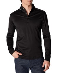 Eton Contemporary Fit Tipped Long Sleeve Polo