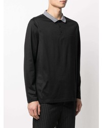 Karl Lagerfeld Houndstooth Collar Polo Shirt