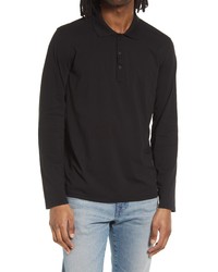 ATM Anthony Thomas Melillo Jersey Cotton Long Sleeve Polo In Black At Nordstrom