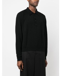 Saint Laurent Knitted Long Sleeve Polo Shirt