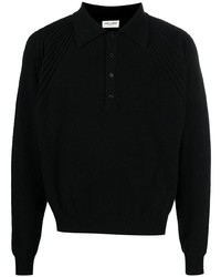 Saint Laurent Knitted Long Sleeve Polo Shirt