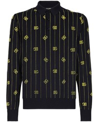 Dolce & Gabbana Logo Jacquard Long Sleeve Polo Shirt