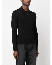 Courrèges Logo Patch Ribbed Polo Shirt