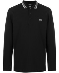 BOSS Logo Print Long Sleeved Polo Shirt