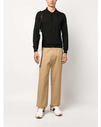 Brioni Long Sleeve Cashmere Blend Polo Shirt