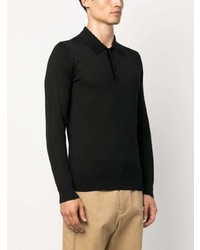 Brioni Long Sleeve Cashmere Blend Polo Shirt