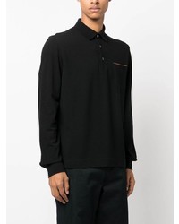 Zegna Long Sleeve Cotton Polo Shirt