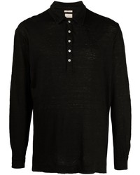 Massimo Alba Long Sleeve Linen Polo Shirt