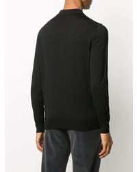 Canali Long Sleeved Knitted Polo Shirt