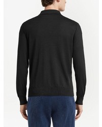 Zegna Long Sleeved Knitted Polo Shirt