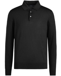 Zegna Long Sleeved Knitted Polo Shirt
