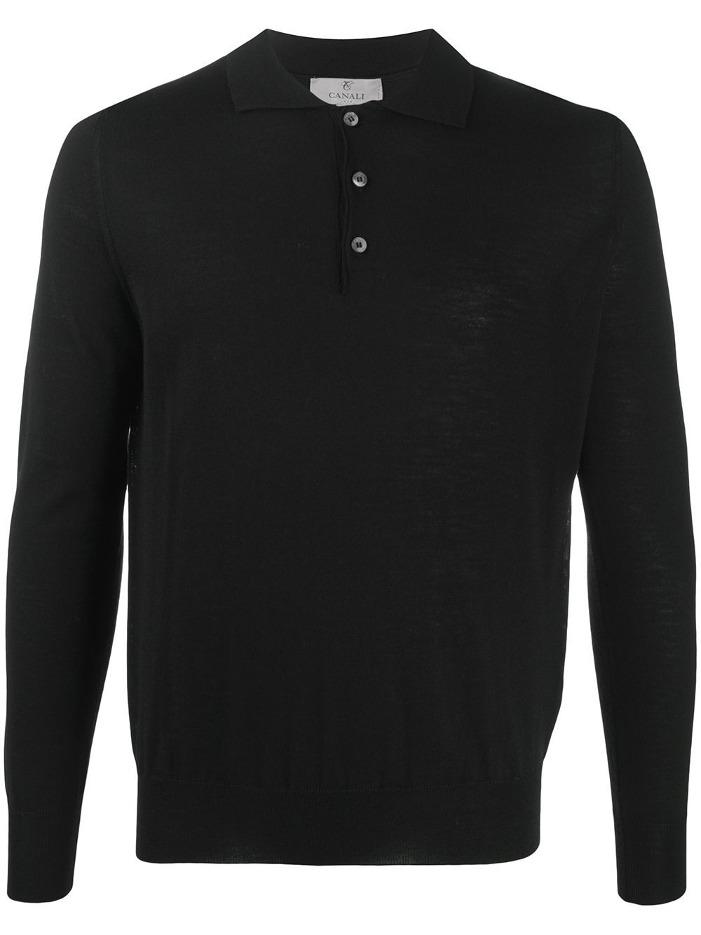 Canali Long Sleeved Knitted Polo Shirt, $169 | farfetch.com | Lookastic